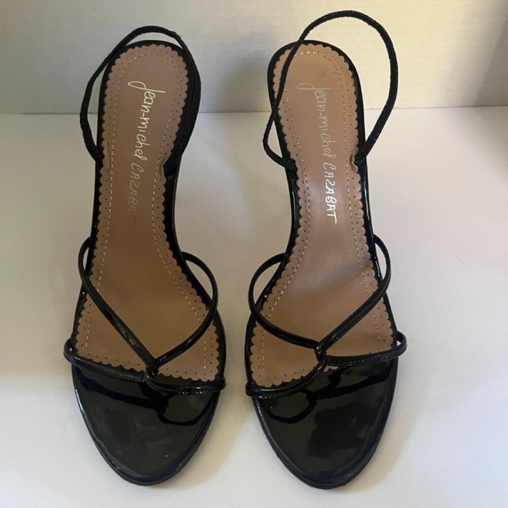 Jean-Michel Cazabat Womens Leather Strappy Slingback Sandals Black Size 37 / 7